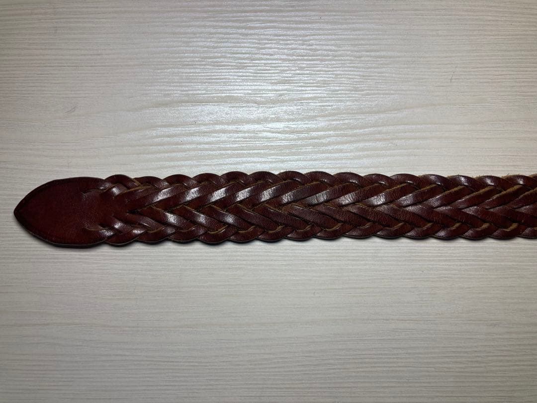 【美品】Whitehouse Cox メッシュレザー メンズベルト ブラウン