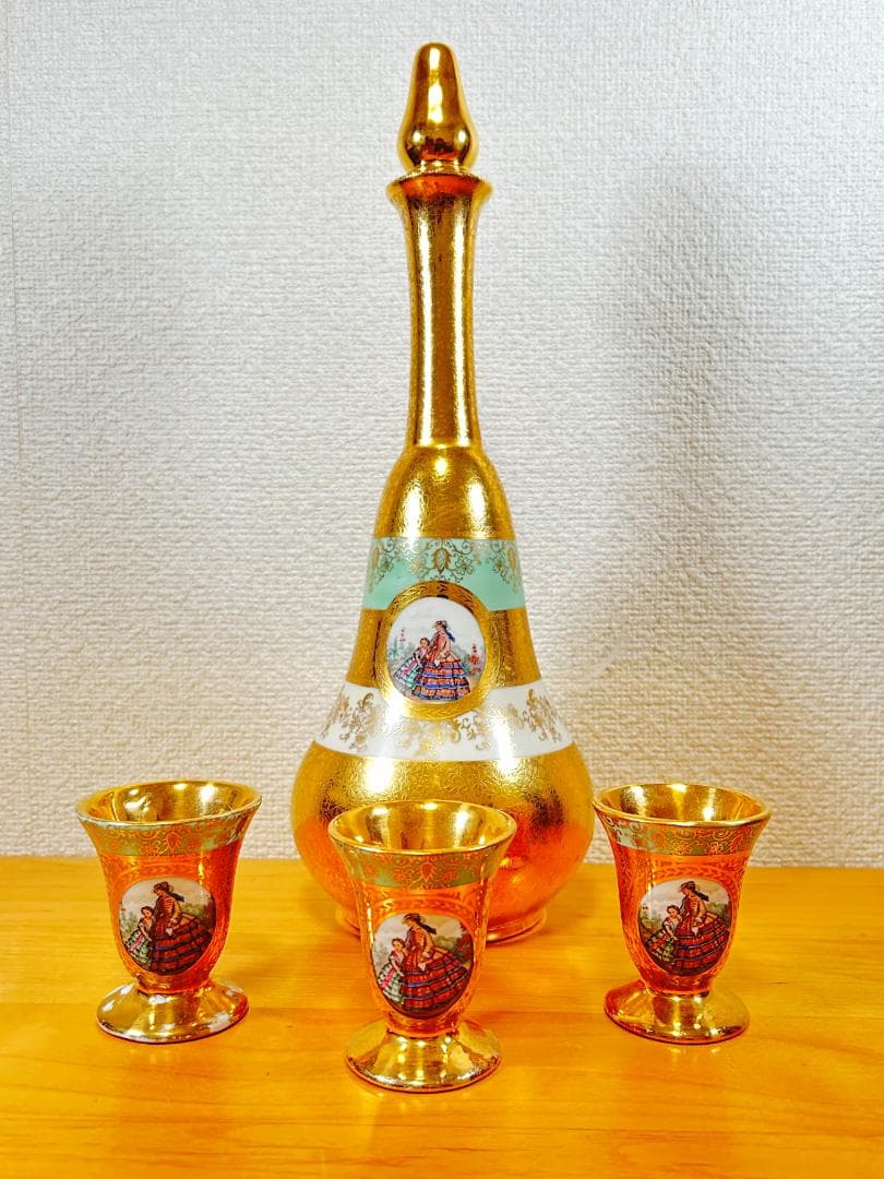 Le Mieux リキュールセット グラス デキャンタ 24金 金彩 カップ