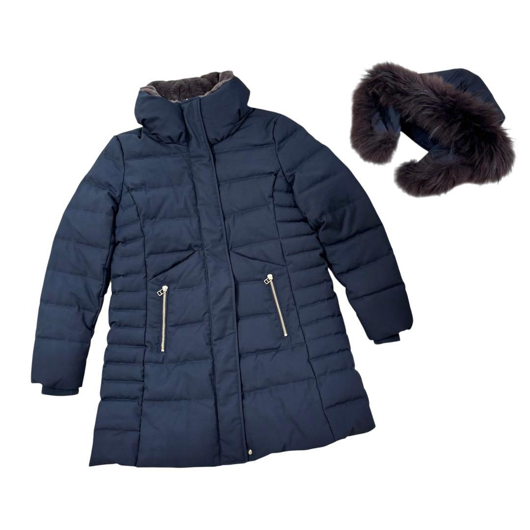 RUIRUE BOUTIQUE ラクーンファーサイドジップスリットダウンコート