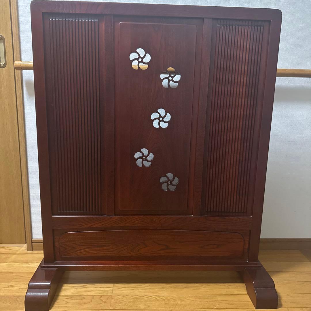karimoku 衝立て 間仕切り 梅の透かし柄 レトロ