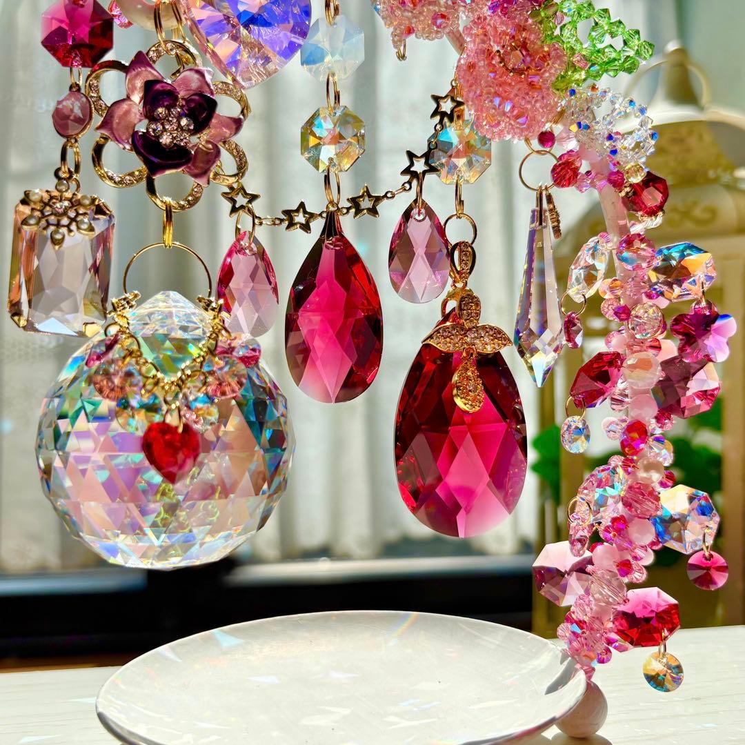 みるくみるくSWAROVSKI 50㎜ブルーABボール ✩サンキャッチャー