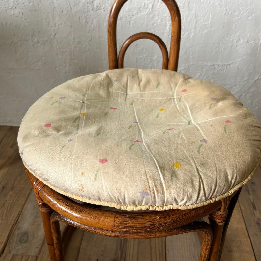 ラタン 籐 ミニテーブル & チェア の セット