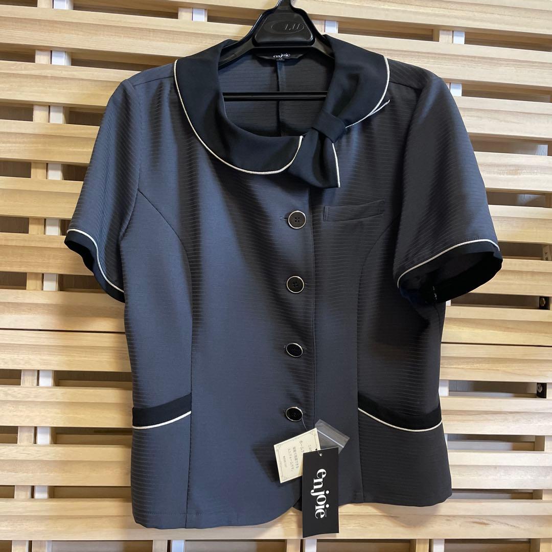 値引可能　事務服　オーバーブラウス　半袖　グレー