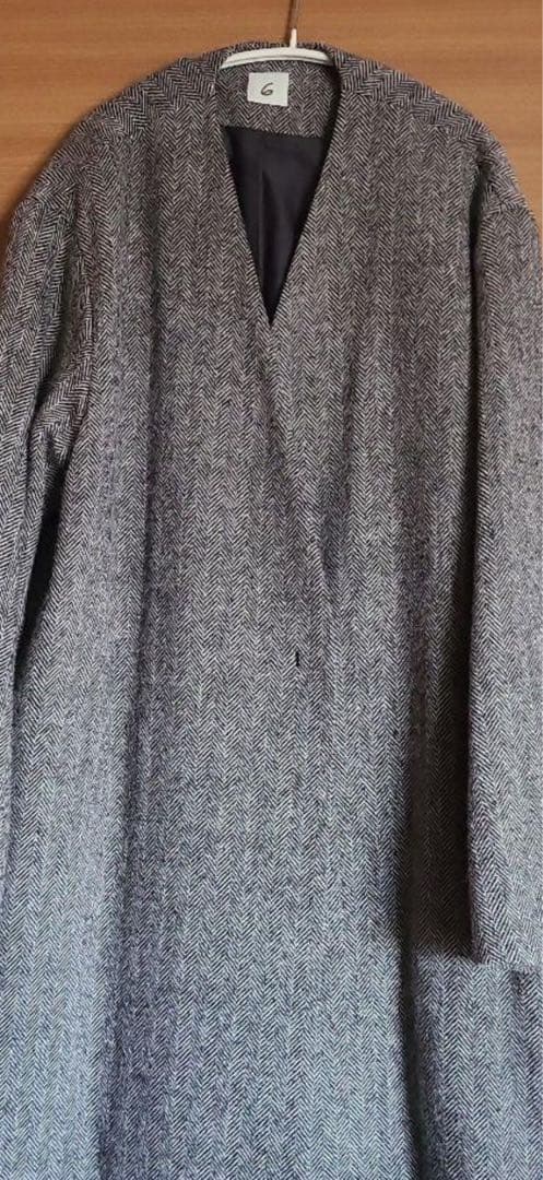 roku 6 ヘリンボーンロングコート