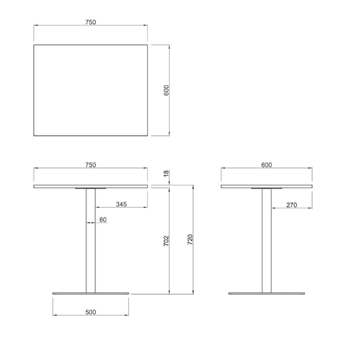 【中古未使用品】アール・エフ・ヤマカワ　リスタカフェテーブル　1台