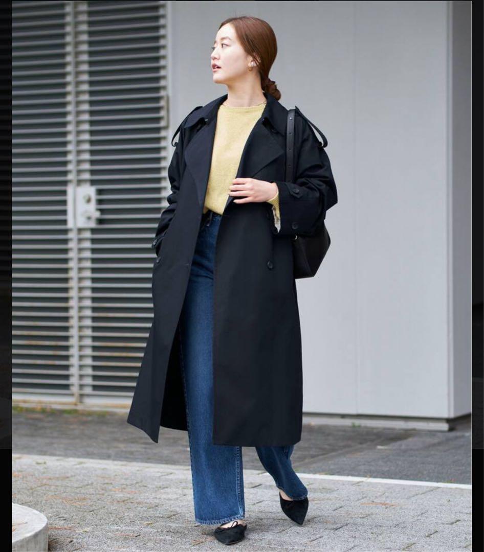 イエナ　トレンチロングコート 36 ネイビー 2025春発売