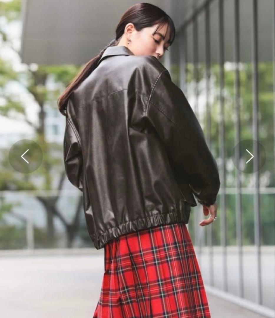 Ray BEAMS フェイクレザー フライト ジャケット