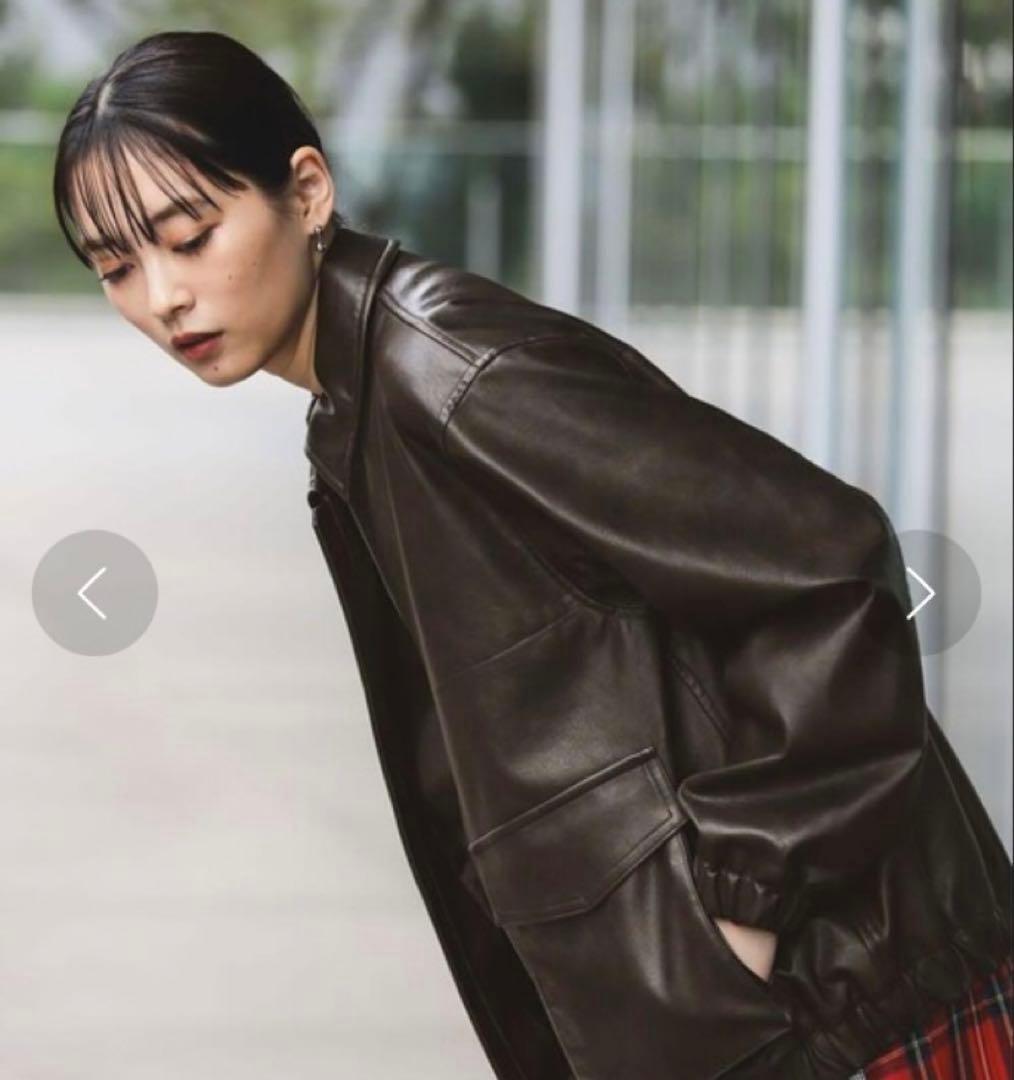 Ray BEAMS フェイクレザー フライト ジャケット