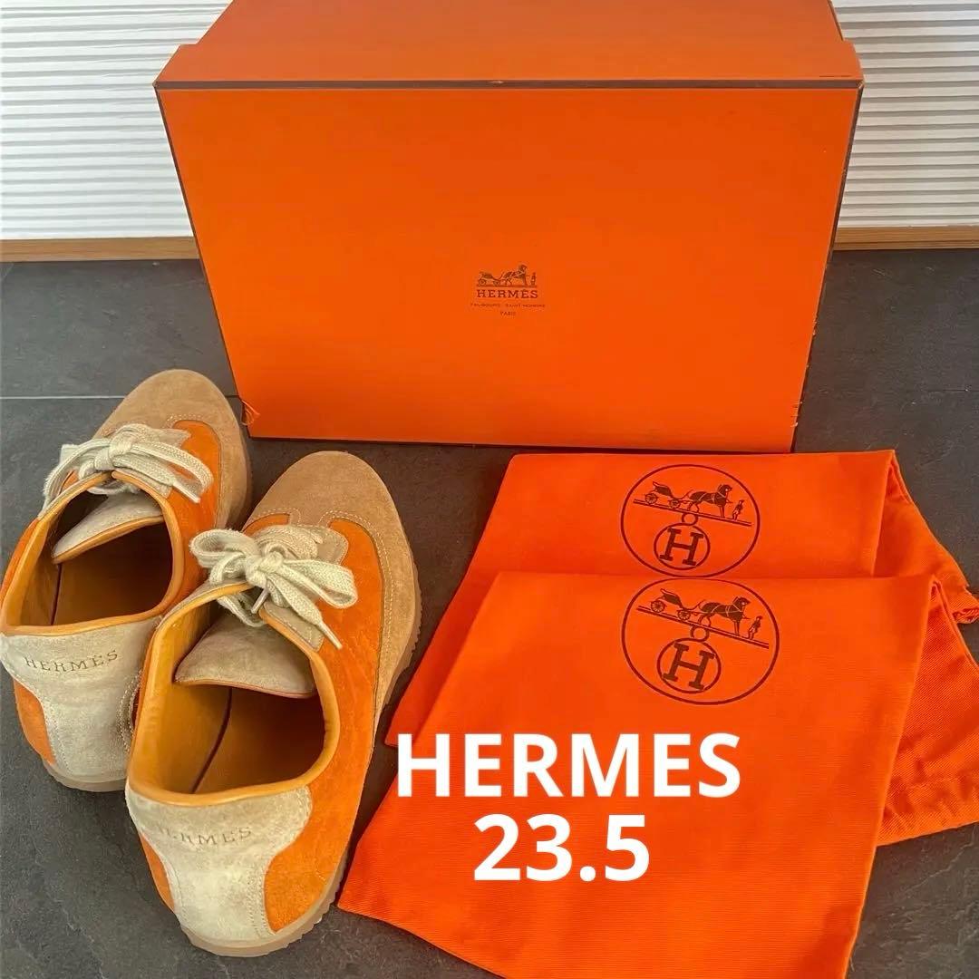 【美品】HERMES スニーカー　H スエード