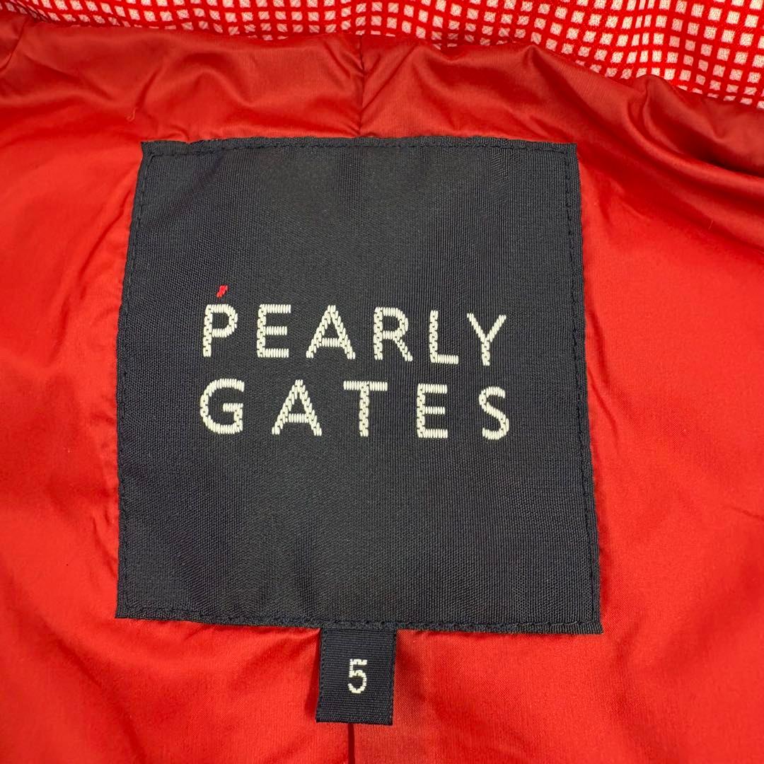 新品未使用　パーリーゲイツ ダウンジャケット 5 L 赤 チェック 805