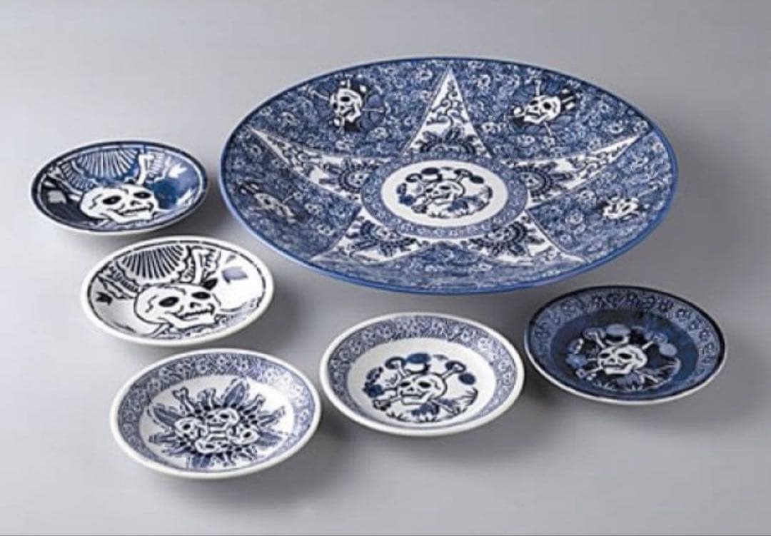 【横尾忠則/Tadanori Yokoo】髑髏 大小セット　美濃焼