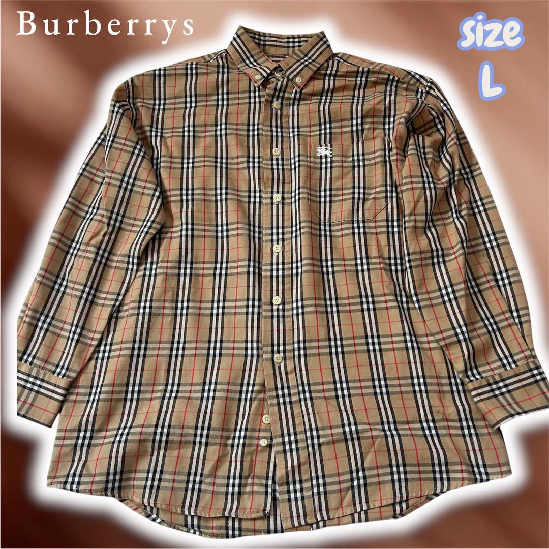 美品✨【Burberrys】バーバリー ノバチェック ホースロゴ 長袖シャツ L
