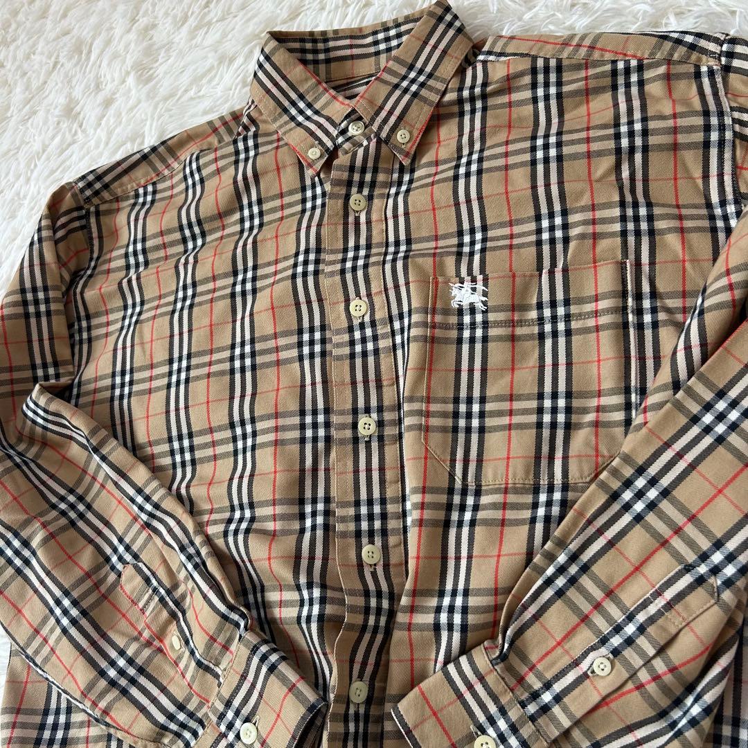 美品✨【Burberrys】バーバリー ノバチェック ホースロゴ 長袖シャツ L