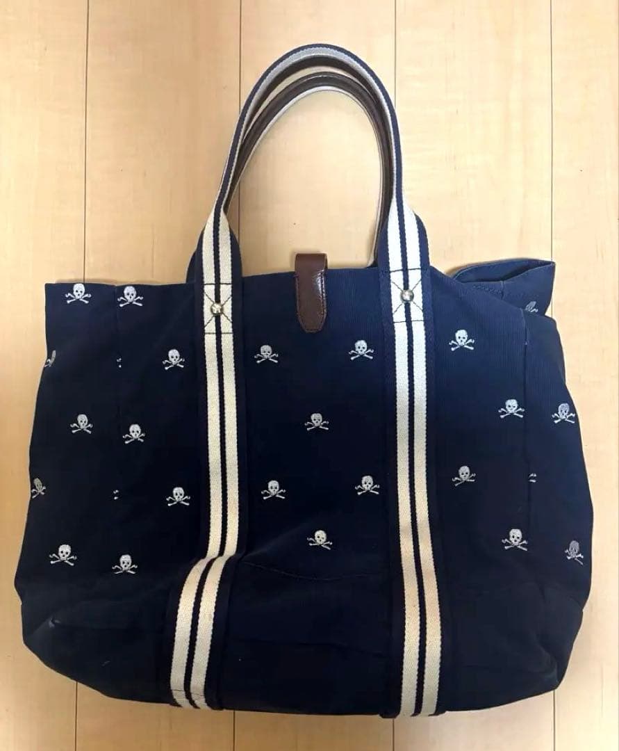 ラルフローレン　ラクビー　スカル刺繍　トートバッグ ネイビー　キムタク使用モデル
