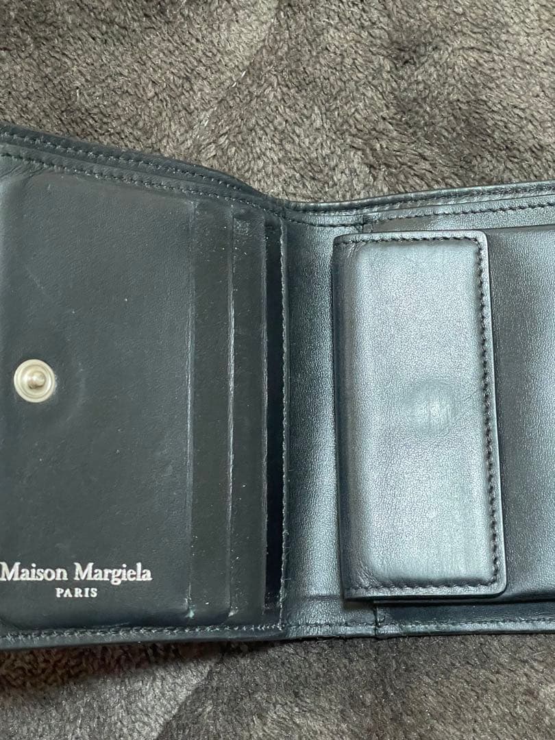 マルジェラ 黒財布 レザー 2つ折り