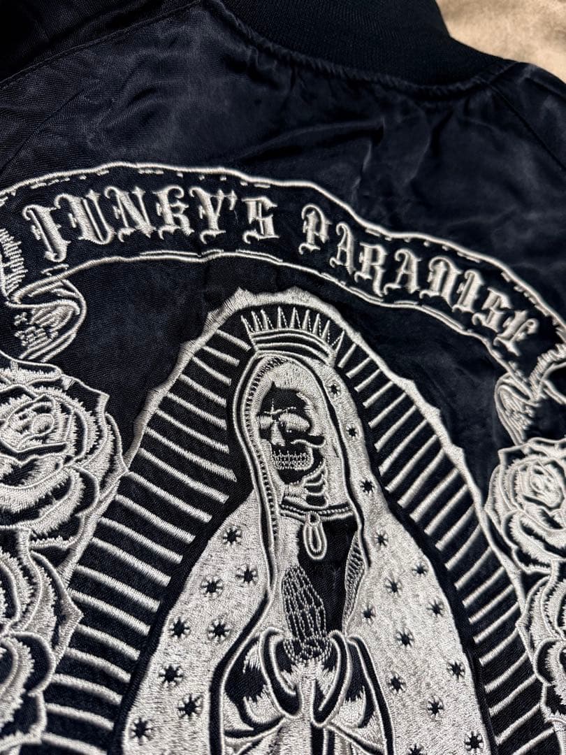 美品 ２面用 JUNKY 日本スカジャン unisex レーヨン マリア バラ