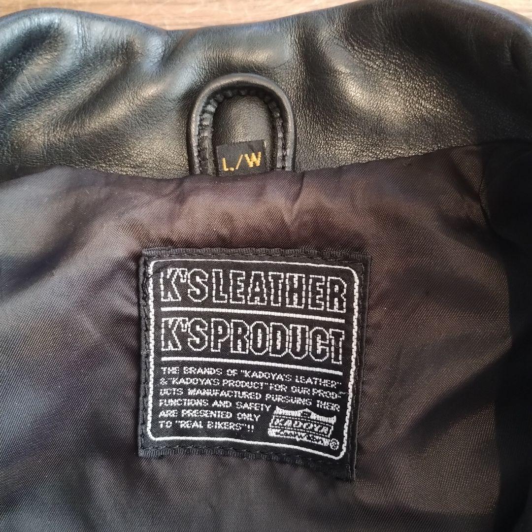 カドヤ　K's Leather ダブルライダースジャケット ブラック　Lサイズ