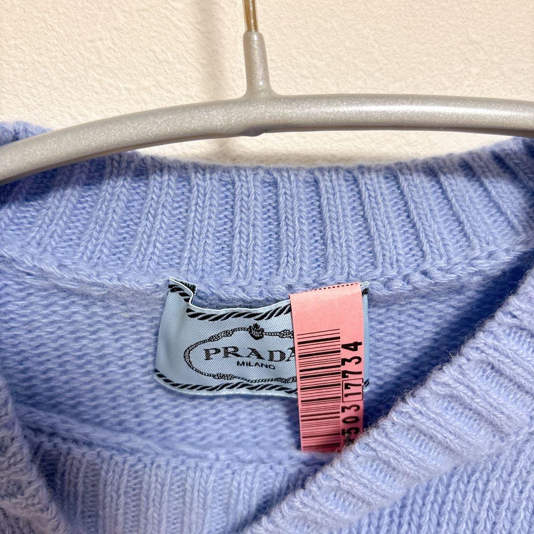 プラダ PRADA ウール カシミア ニット ブルー 36 S