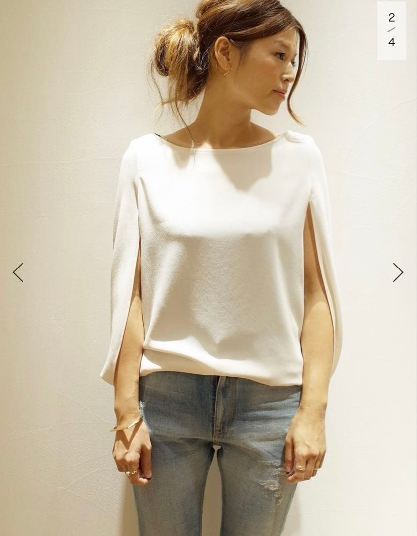 お値下げ！ドゥーズィエムクラス ジョーゼット ブラウス 洗える 日本製 ホワイト