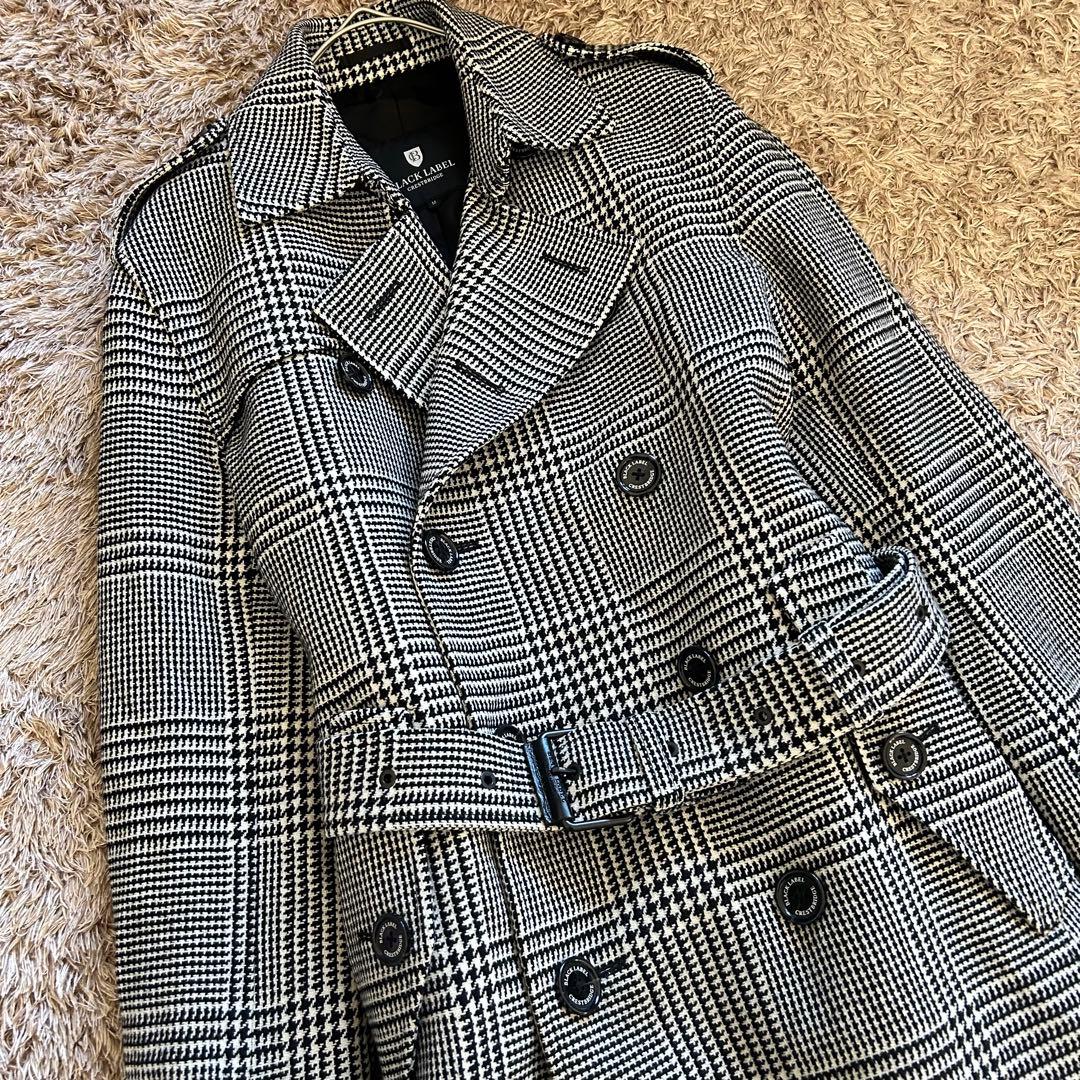 ブラックレーベル トレンチコート M チェック柄 美品