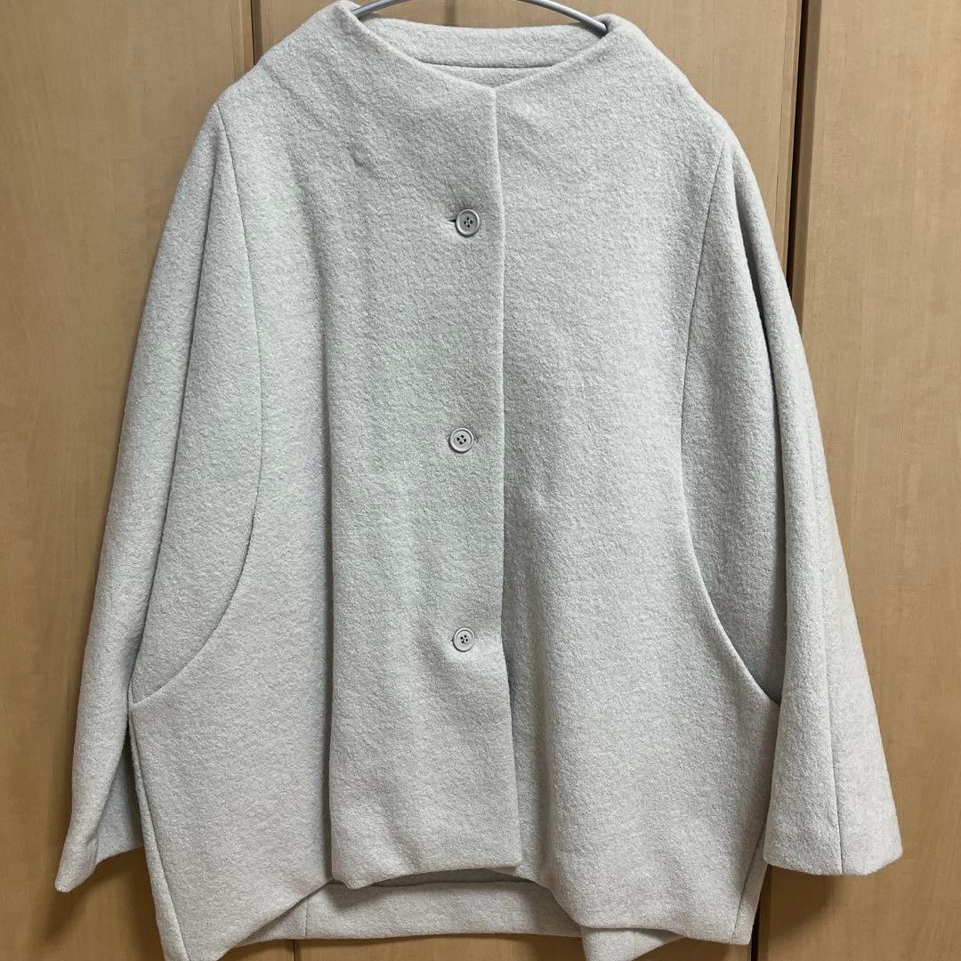 evam eva エヴァム　エヴァ　プレスウール　ショートコート