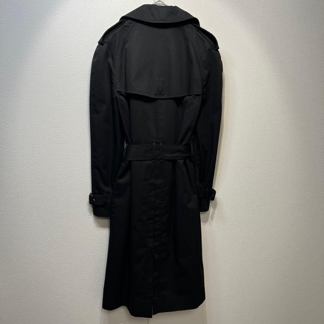 希少 美品 サンローランパリ エディ期 ウール チェック シルク トレンチコート