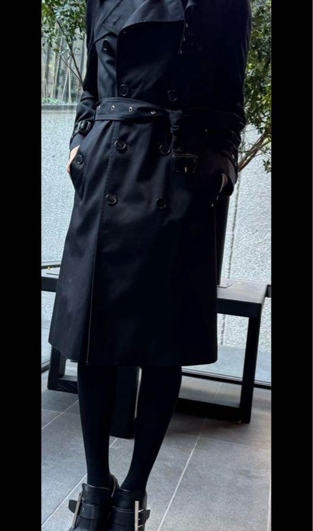 希少 美品 サンローランパリ エディ期 ウール チェック シルク トレンチコート