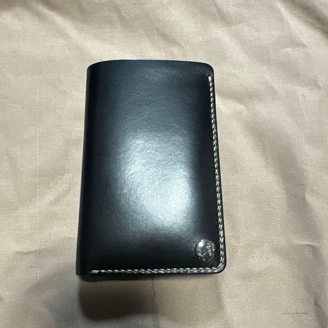 MOTO の手染めミドルウォレット　ブラック