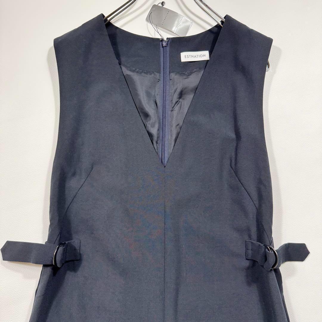 【タグ付き 25年モデル】 エストネーション Vネックオールインワン ゆったり
