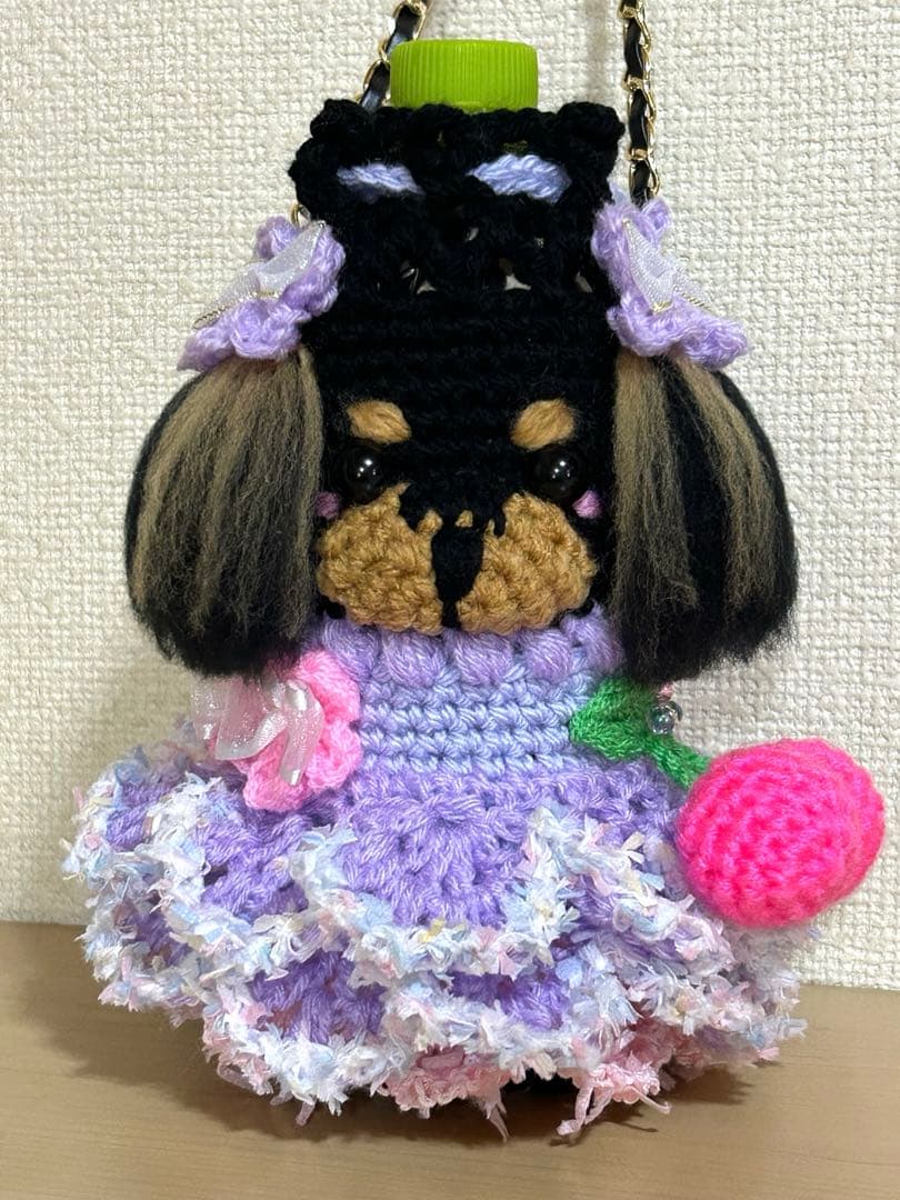 ココア様用　ペットボトルカバー　ブラタンダックス　手編み