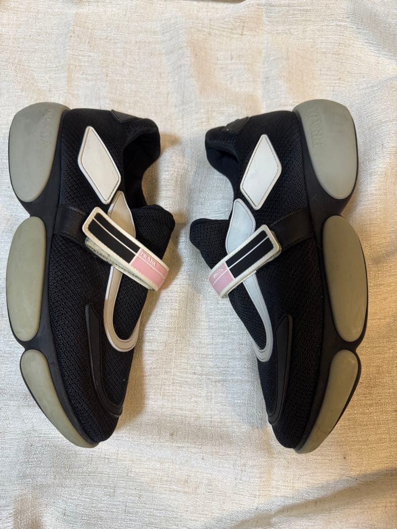 Prada プラダ　カジュアルスニーカー ブラック/ピンク　37