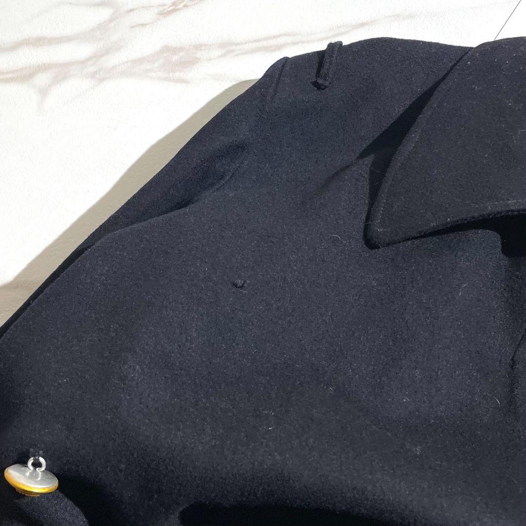 ドイツ軍 ロングコート トレンチコート ナポレオン 金ボタン ネイビー