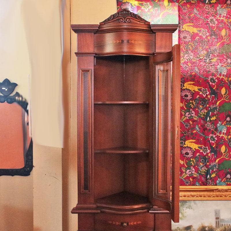 コーナーガラスキャビネット 食器棚 ヴィンテージ 西洋家具 122-311