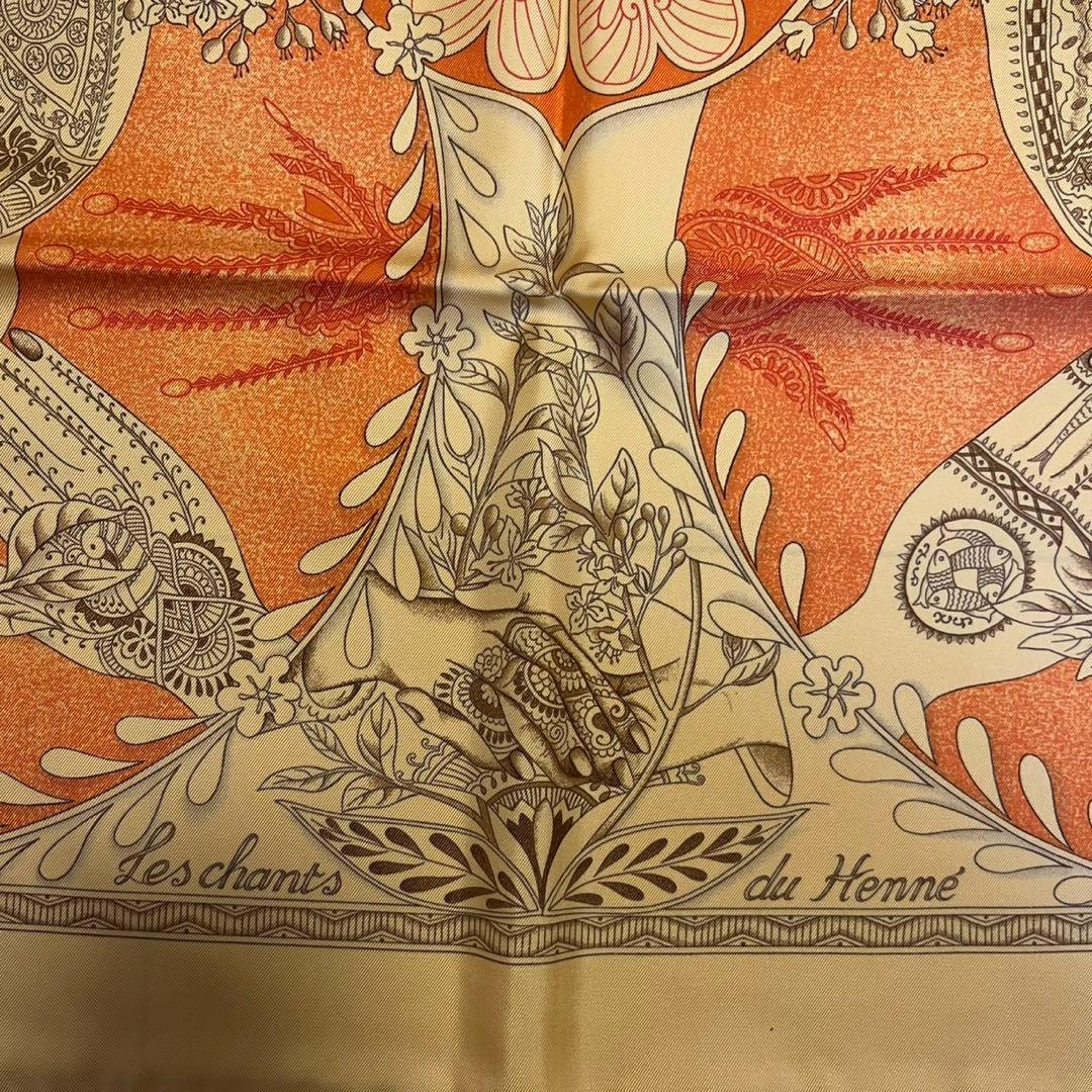 エルメス　カレ90 ヘンナの歌　オレンジ　Kondo様