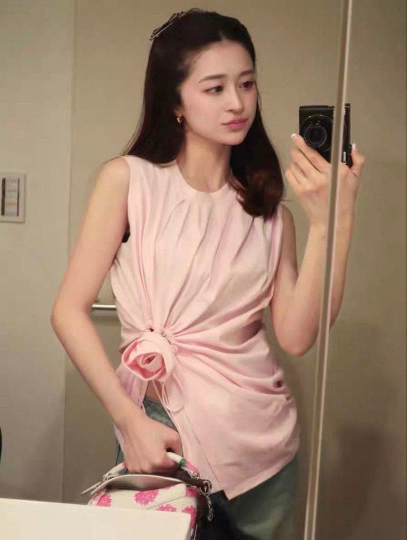 Bibiy. TULIP DRAPED TOP ピンク