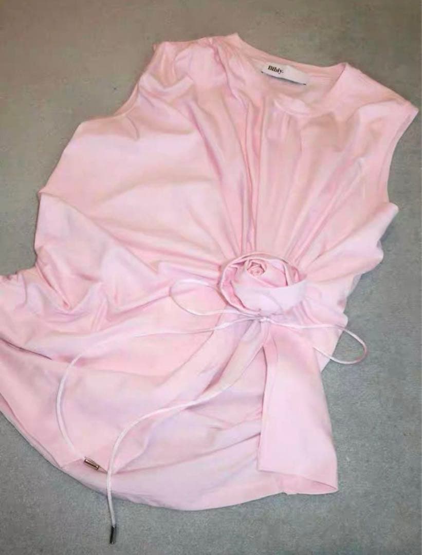 Bibiy. TULIP DRAPED TOP ピンク