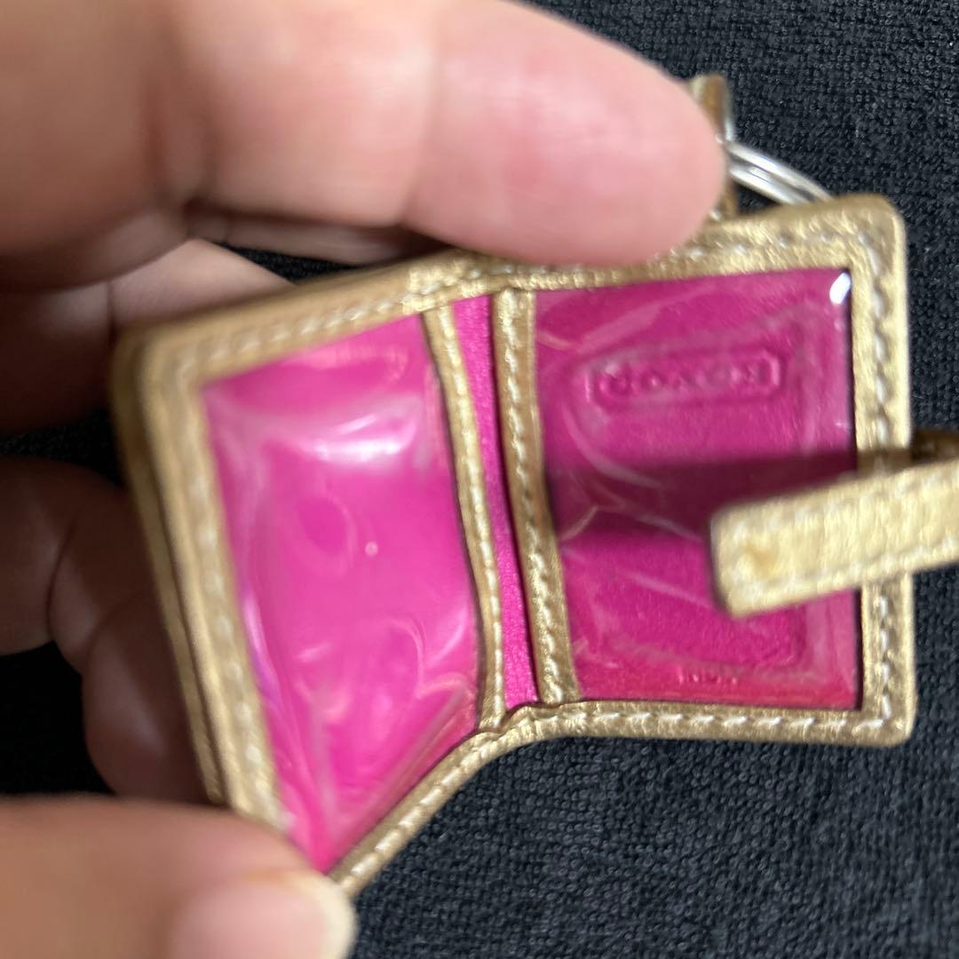COACH コーチ キーホルダー フォトフレーム ハート型チャーム付き　写真入れ