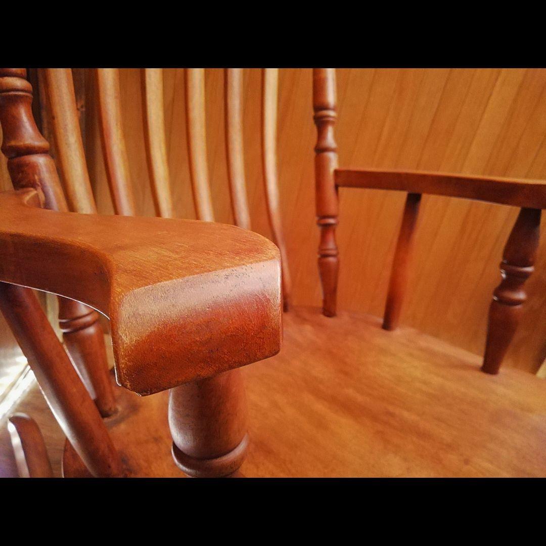 米国アンティーク　ロッキングチェア　大きめ　無垢材　アメリカ