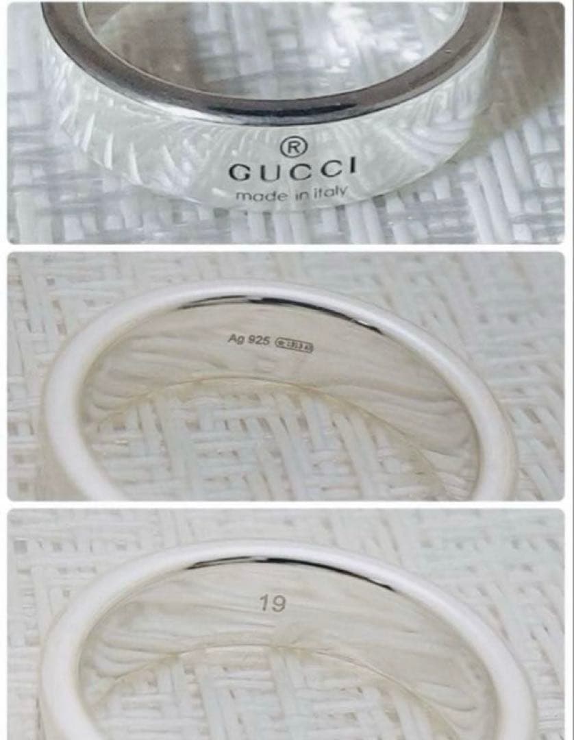 【新品仕上げ】GUCCI ダイアゴナル　インターロッキング　Gリング　18号