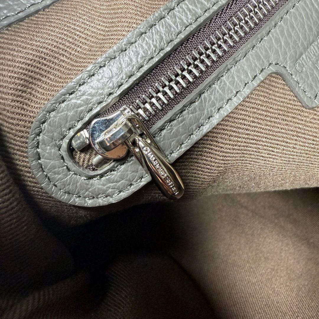 ★美品★シャンポールセリエ レザー トートバッグ シュリンクレザー グレー