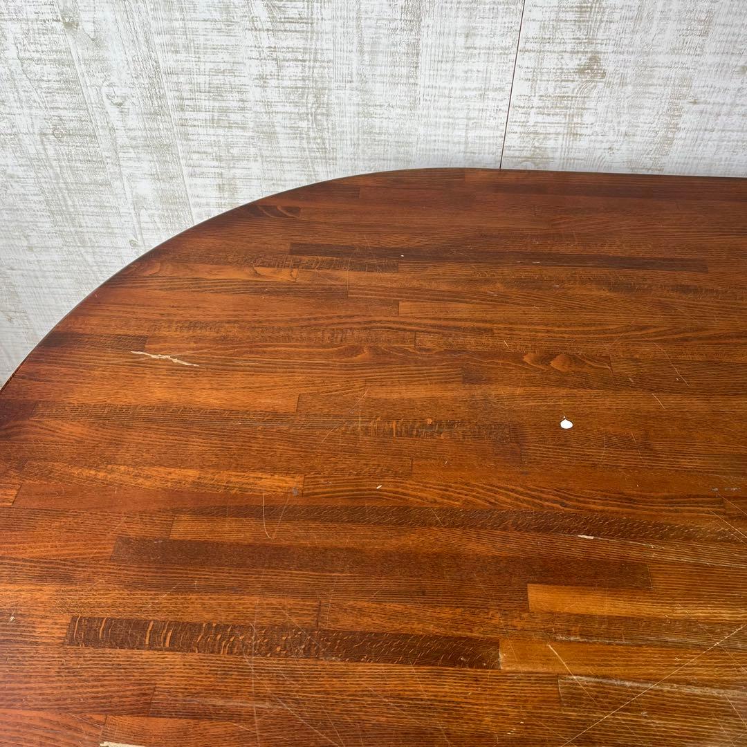 【アンティーク】木製天板 鉄脚 ビーンズ型 ダイニングテーブル ポストモダン