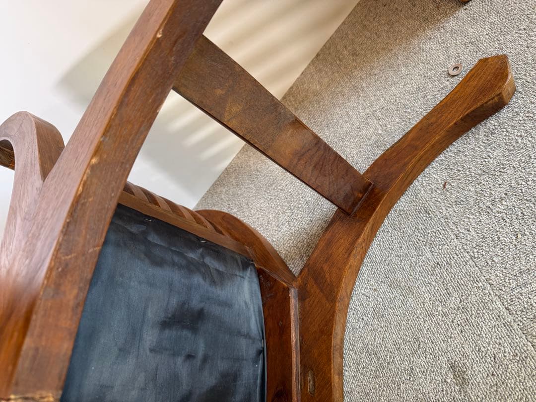 カルティニチェア スツール 本革鋲打ち バリ家具 アンティーク 椅子 当時物