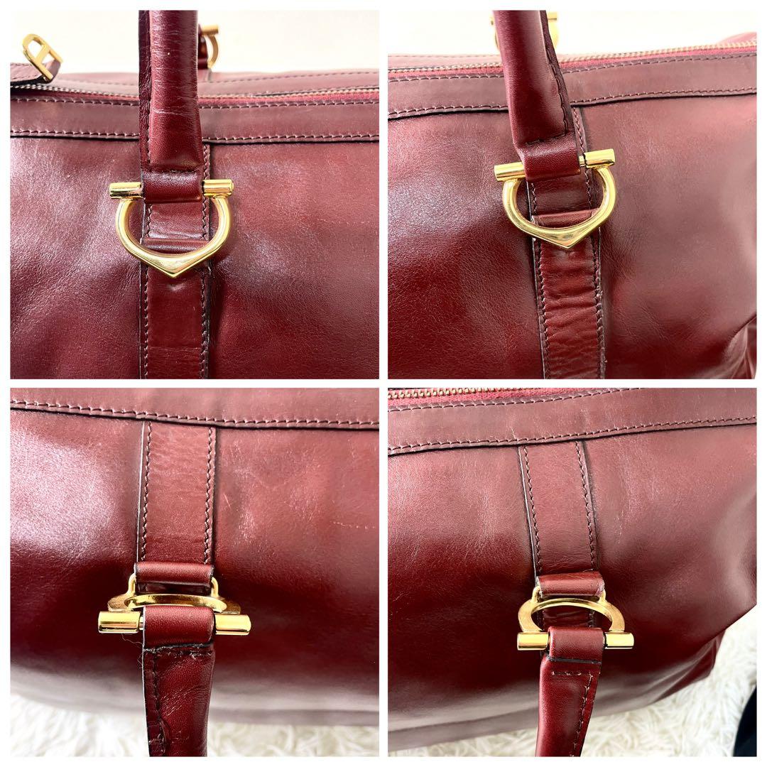 カルティエ　Cartier ボストンバッグ　マストライン　ボルドー　大きいバッグ