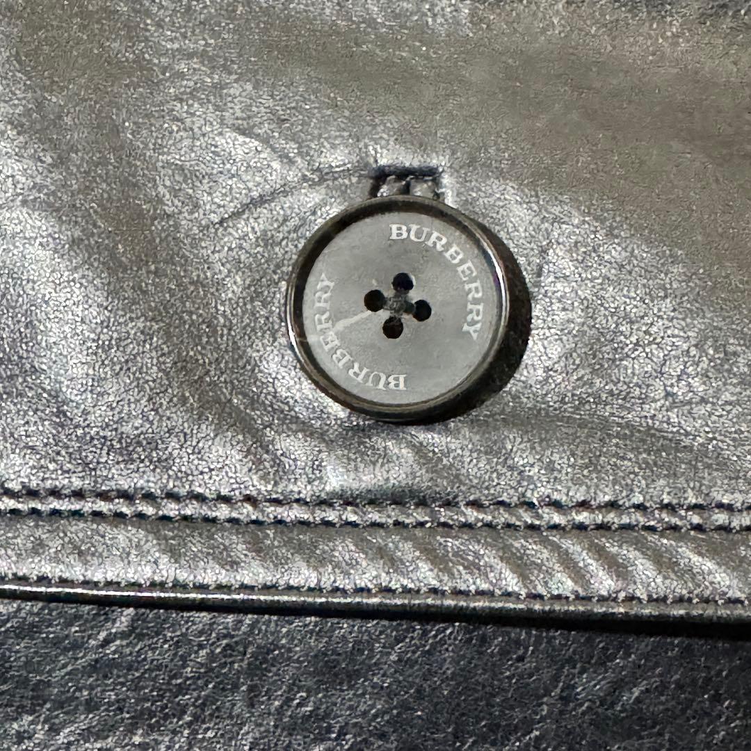 美品✨バーバリーロンドン ラムレザー トレンチコート ノバチェック L ブラック