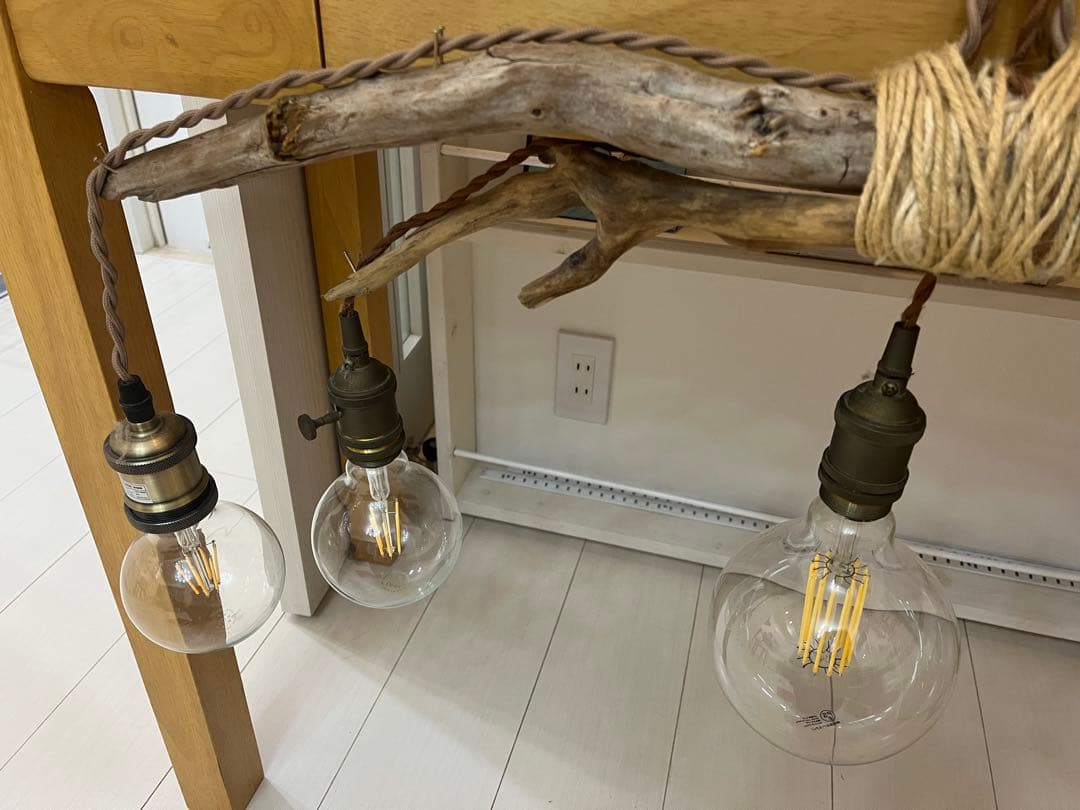 ハンドメイド　流木　5灯シーリングライト