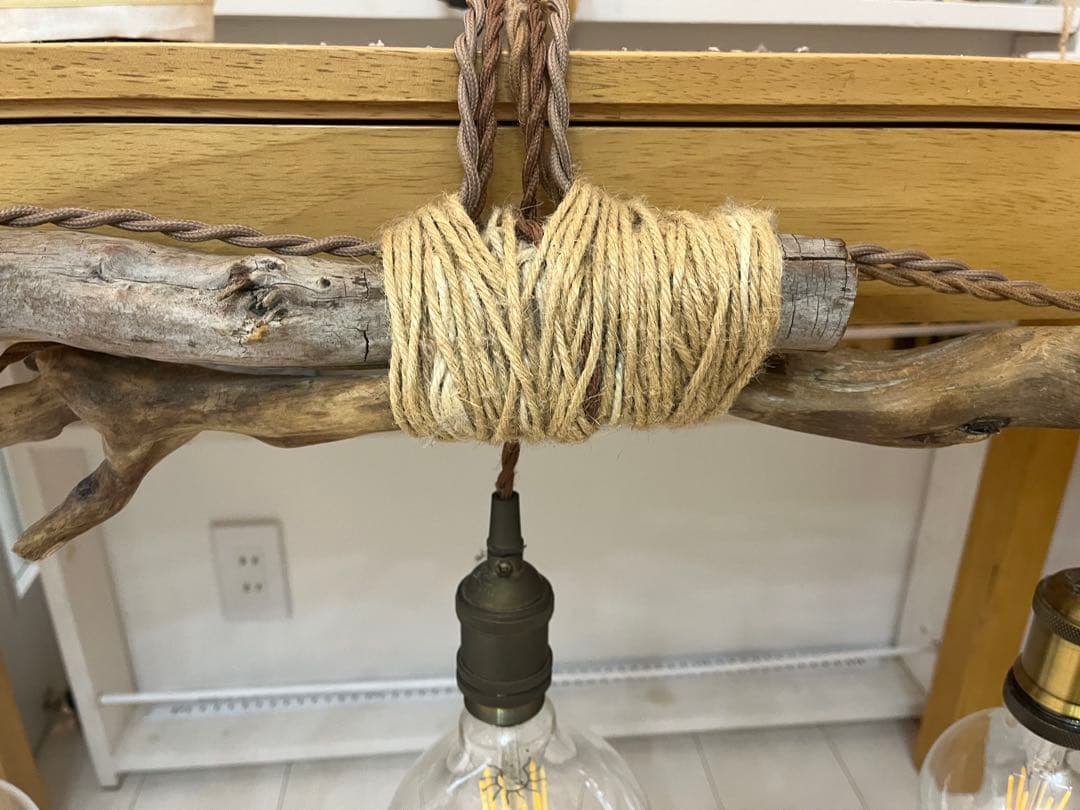 ハンドメイド　流木　5灯シーリングライト