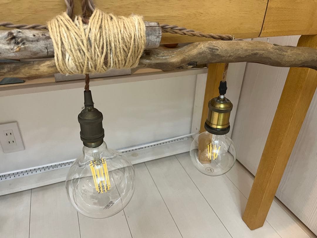 ハンドメイド　流木　5灯シーリングライト