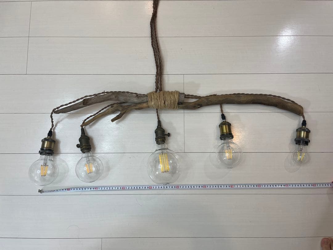 ハンドメイド　流木　5灯シーリングライト