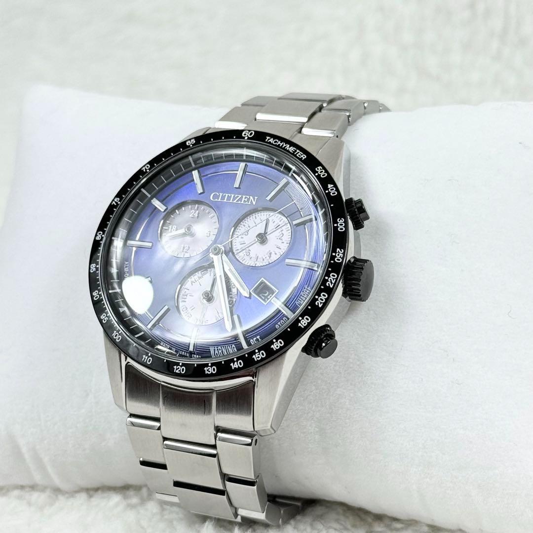 【極美品】シチズン　ラウンドクロノエコドライブ　BL5496-96L ブルー