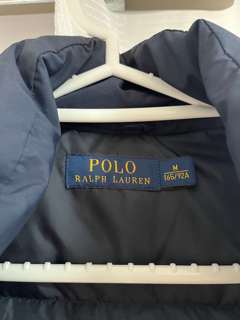 ネイビー ラルフローレンフード付きダウンベスト